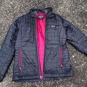 Patagonia Black Jacket with Pink Interior